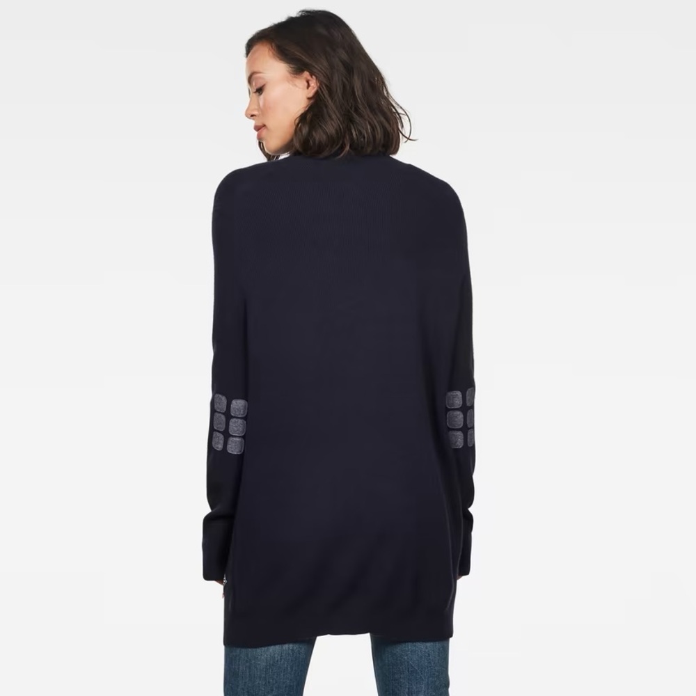 NWT G-Star City Amour turtle neck knit long cozy designer sweater navy blue MED